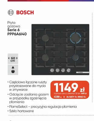 Płyta gazowa Bosch Serie 6 PPP6A6I40 promocja w Max Elektro