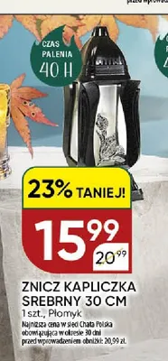 Znicz kapliczka srebrny 30 cm Płomyk promocja w Chata Polska
