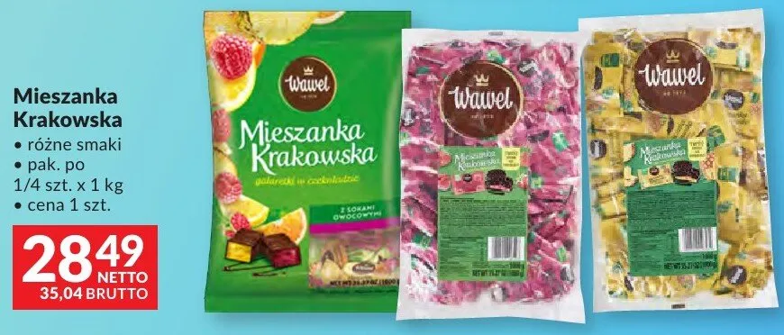 Mieszanka Krakowska różne smaki Wawel promocja w Makro