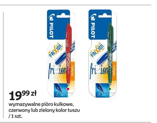 Wymazywalne pióro kulkowe Pilot Frixion czerwone promocja w Empik