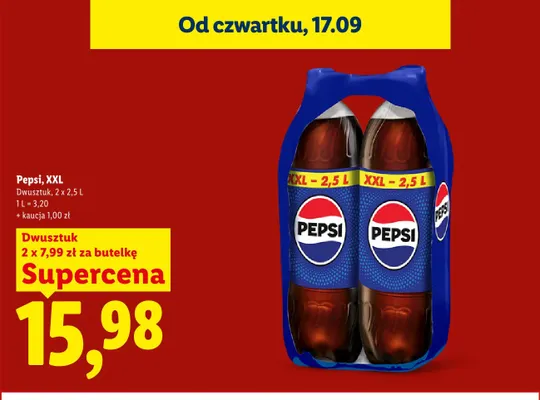 Napój gazowany Pepsi XXL 2-pak promocja w Lidl