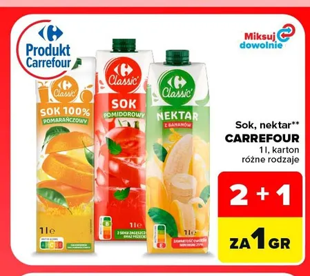 Sok nektar Carrefour promocja w Carrefour