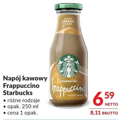 Napój kawowy Frappuccino Starbucks różne rodzaje promocja w Makro