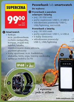 Powerbank z panelem solarnym i latarką Wild Trek promocja w Biedronka