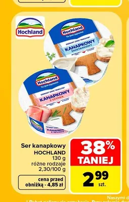 Ser kanapkowy Hochland z szynką promocja w Carrefour