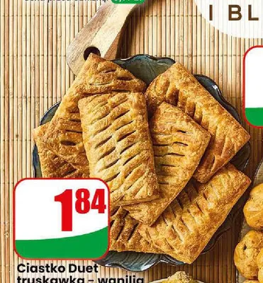 Ciastko Duet truskawka-wanilia promocja w Dino