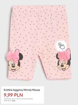 Krótkie legginsy Minnie Mouse promocja w Sinsay