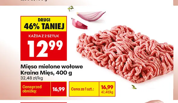 Mięso mielone wołowe Kraina Mięs promocja w Biedronka