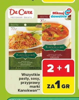 Pasty sosy przyprawy marki Kanokwan promocja w Carrefour