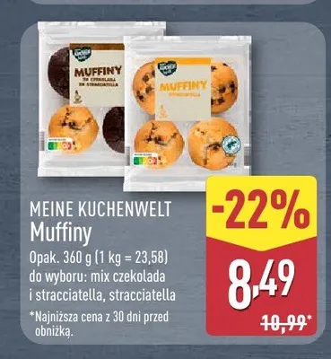 Muffiny Meine Kuchenwelt mix czekolada i stracciatella promocja w Aldi