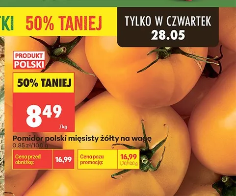 Pomidor polski mięsisty żółty na wagę promocja w Biedronka