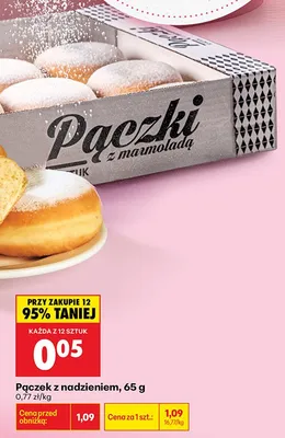 Pączek z nadzieniem przy zakupie 12 szt. promocja w Biedronka