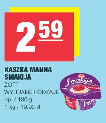 Kaszka manna Smakija Zott promocja w SPAR