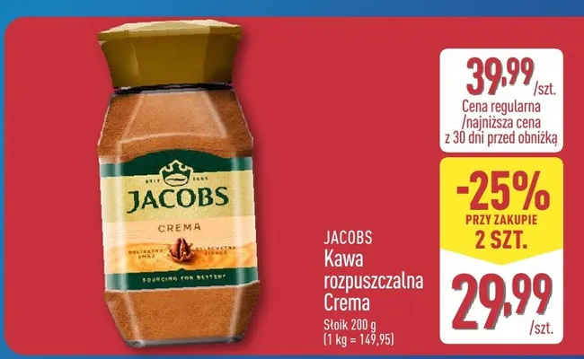 Kawa rozpuszczalna Crema promocja w Aldi