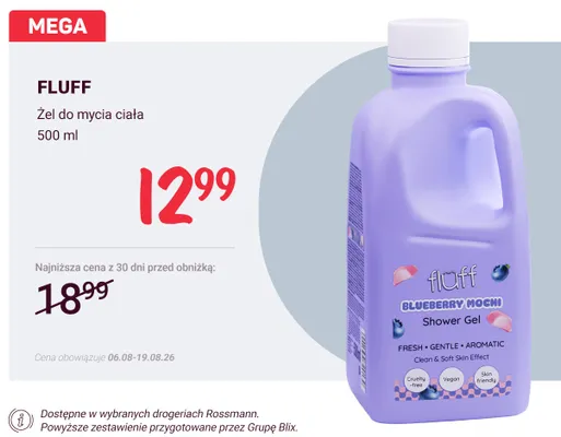 Żel do mycia ciała FLUFF Blueberry Mochi promocja w Rossmann