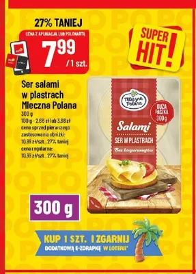Ser salami w plastrach Mleczna Polana promocja w POLOmarket