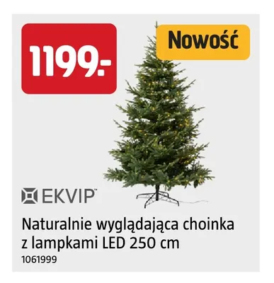 Naturalnie wyglądająca choinka z lampkami LED 250 cm Ekvip promocja w Jula