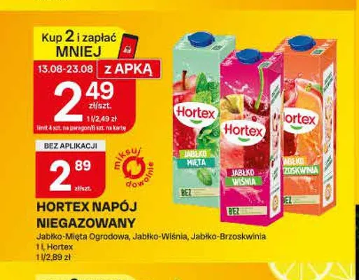 Napój niegazowany Hortex Jabłko-Mięta Ogrodowa promocja w Chorten