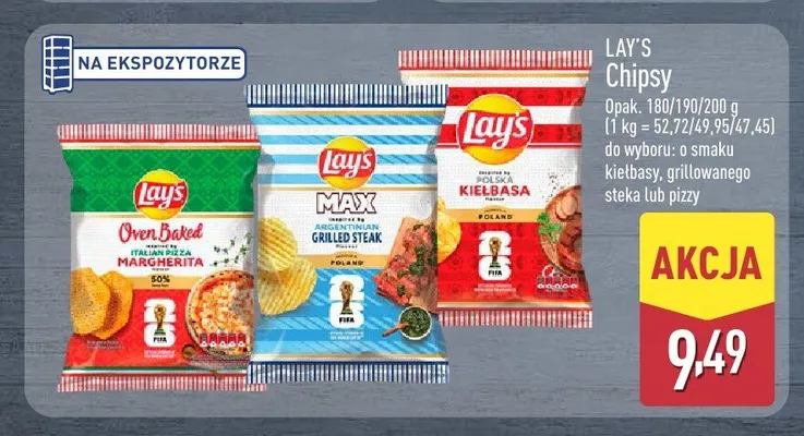 Chipsy Lay's Oven Baked o smaku pizzy promocja w Aldi