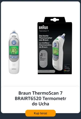 Termometr do ucha Braun ThermoScan 7 BRAIRT6520 promocja w Amazon