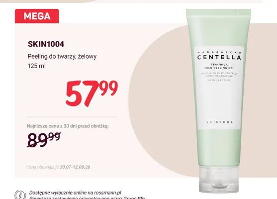 Peeling do twarzy żelowy Skin1004 Madagascar Centella Tea-Trica promocja w Rossmann