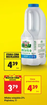 Mleko wiejskie 2% promocja w Biedronka