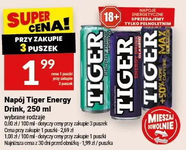 Napój Tyger Energy Drink promocja w Twój Market