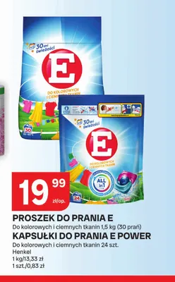 Proszek do prania E do kolorowych i ciemnych tkanin 30 prań promocja w Chorten