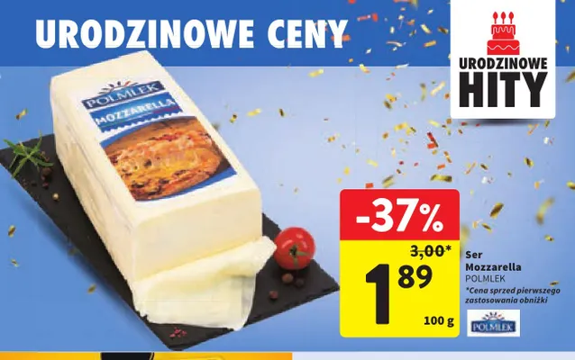 Ser mozzarella Polmlek promocja w Intermarche