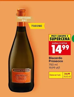 Wino musujące Biscardo Prosecco promocja w Biedronka