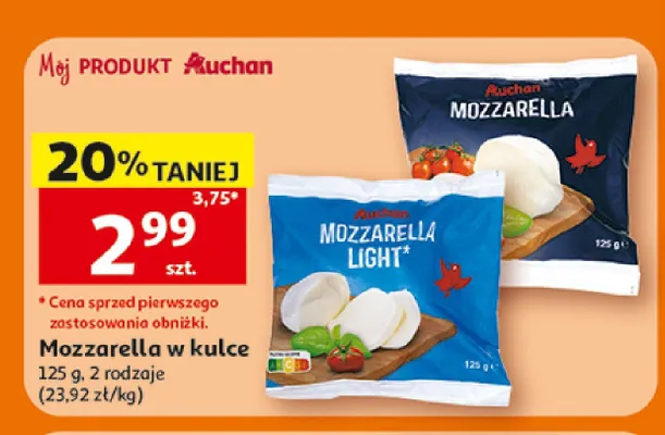 Ser Mozzarella w kulce Auchan promocja w Auchan