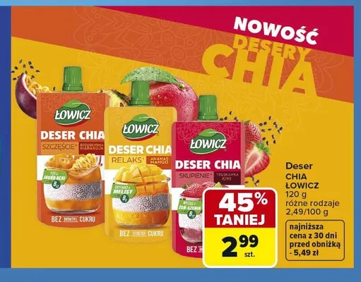 Deser Chia Skupienie Truskawka Kiwi Łowicz promocja w Carrefour