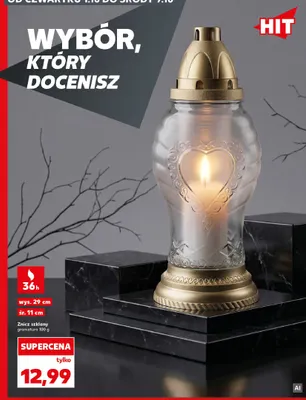 Znicz szklany promocja w Kaufland