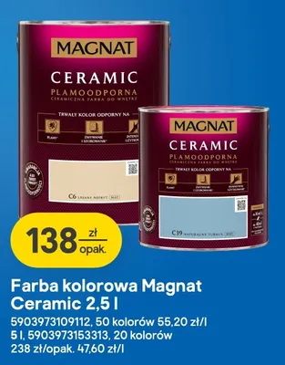 Farba kolorowa Magnat Ceramic promocja w Castorama
