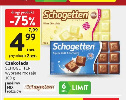 Czekolada Schogetten promocja w Intermarche