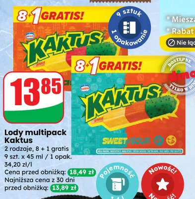 Lody multipack Kaktus promocja w Dino