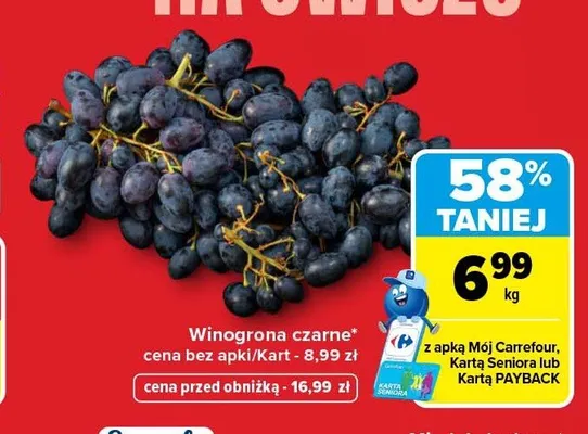 Winogrona czarne promocja w Carrefour