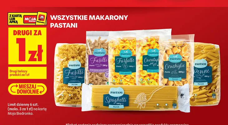 Makaron Conchiglie Pastani promocja w Biedronka