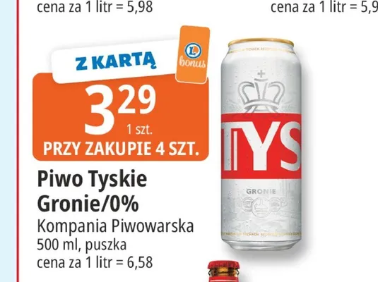 Piwo bezalkoholowe Tyskie promocja w Leclerc