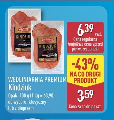Kindziuk z pieprzem Wędliniarnia Premium promocja w Aldi