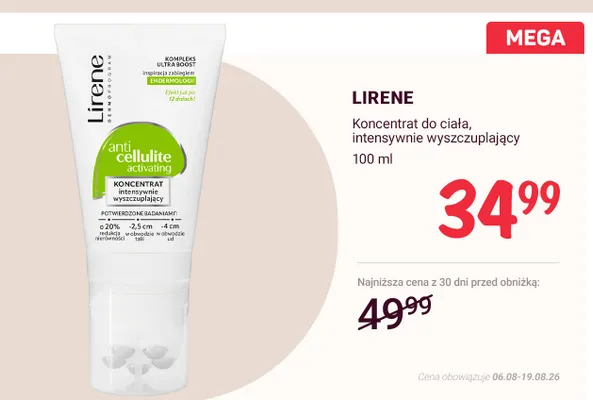 Koncentrat do ciała intensywnie wyszczuplający Lirene promocja w Rossmann