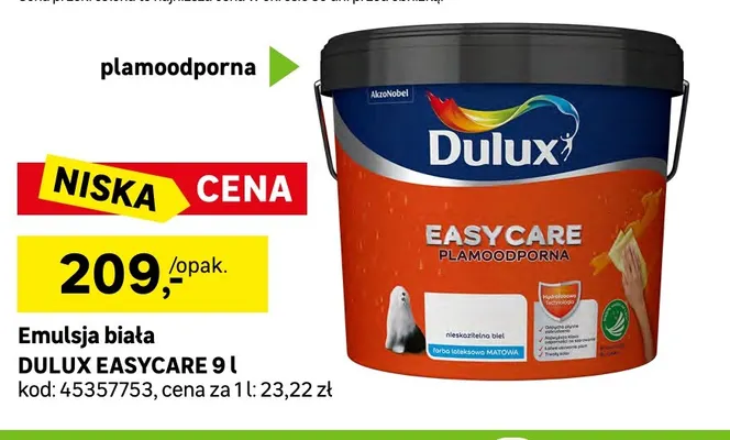 Emulsja biała Dulux Easycare promocja w Leroy Merlin