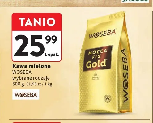 Kawa mielona Woseba Mocca Fix Gold promocja w Intermarche