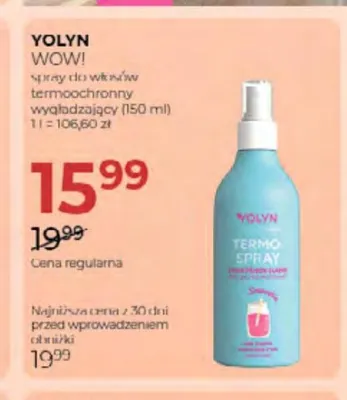 Spray do włosów termoochronny wygładzający Yolyn Wow! promocja w Drogerie Jawa
