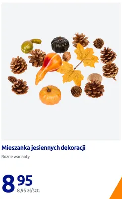 Mieszanka jesiennych dekoracji promocja w Action