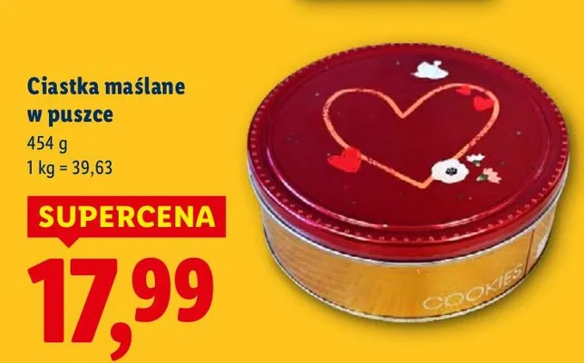 Ciastka maślane w puszce promocja w Lidl