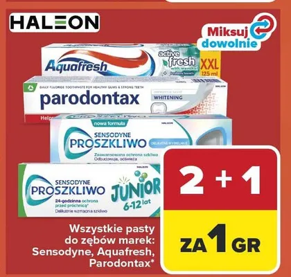 Pasta do zębów Aquafresh promocja w Carrefour Market