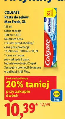 Pasta do zębów Max Fresh XL różne rodzaje promocja w Lidl