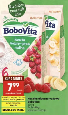 Kaszka mleczno-ryżowa wybrane rodzaje promocja w Delikatesy Centrum