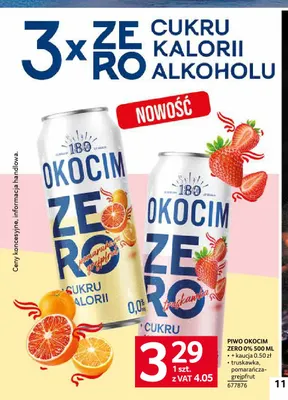 Piwo bezalkoholowe Okocim pomarańcza-grejpfrut promocja w Selgros